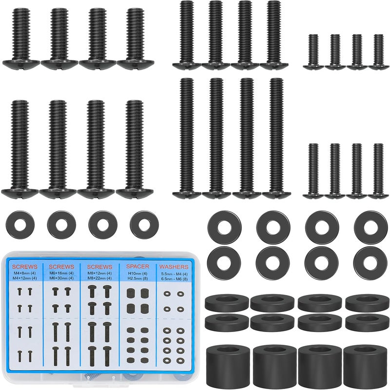 MOUNTUP Universal TV Mounting Hardware Screw Kit with Box - M4 M6 M8 Screws, Spacers & Washers for Most LED LCD OLED 4K TVs, Replacement Screws for TVs/Monitor Mounting, MU9041 - Image 1